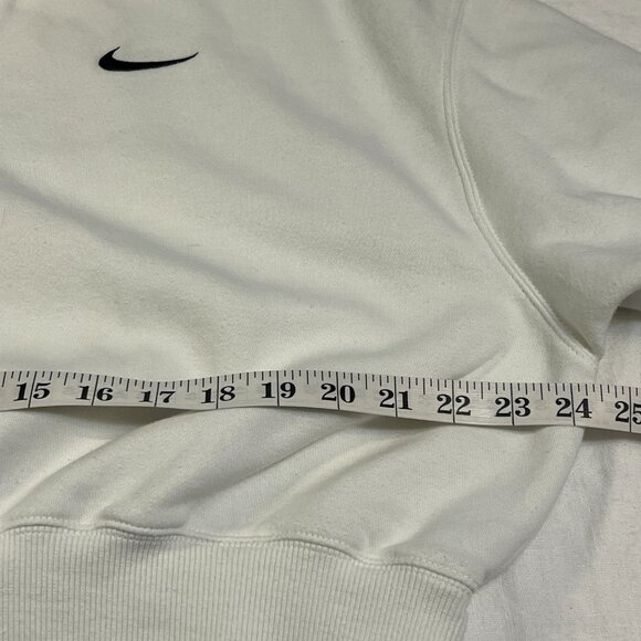 Nike Women’s L White Fleece Polo Sweatshirt Long Sleeve Pullover Crop Collared - Picture 5 of 8